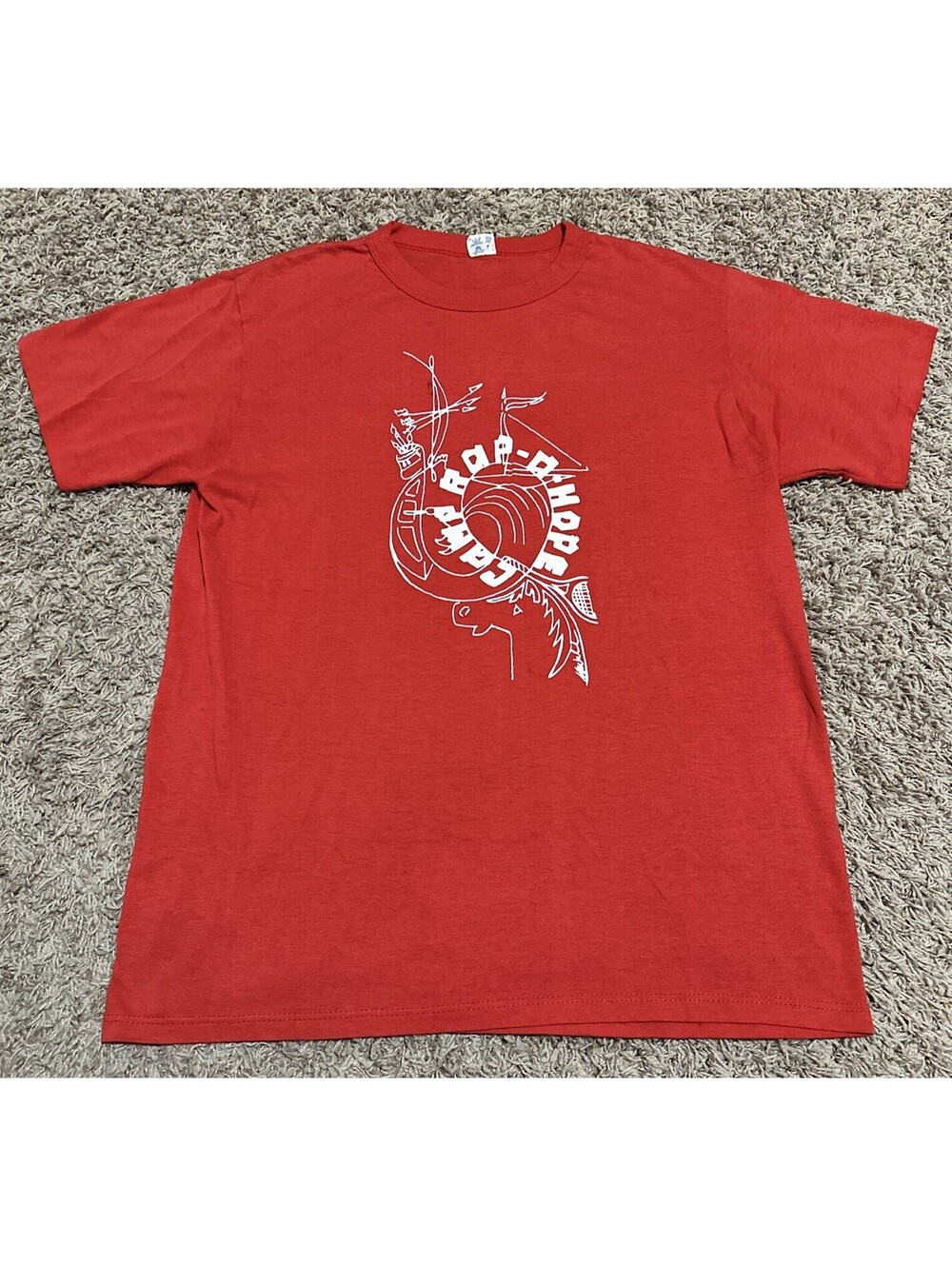 Vintage 80’s Champion Camp Rap-A-Hope T-Shirt Large? Red Faded